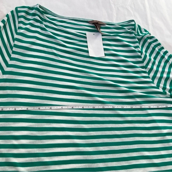 H&M Striped Long Sleeve Top Womens XL Green Tee Soft Stretch NWT - Picture 5 of 9